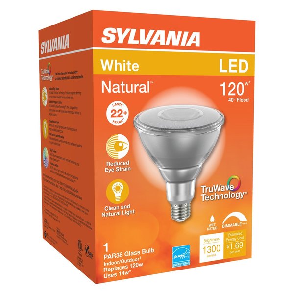 Sylvania Natural PAR 38 E26 (Medium) LED Floodlight Bulb White 120 W 40905